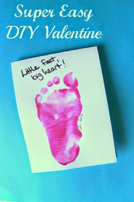 An easy footprint Valentine for the craft-impaired